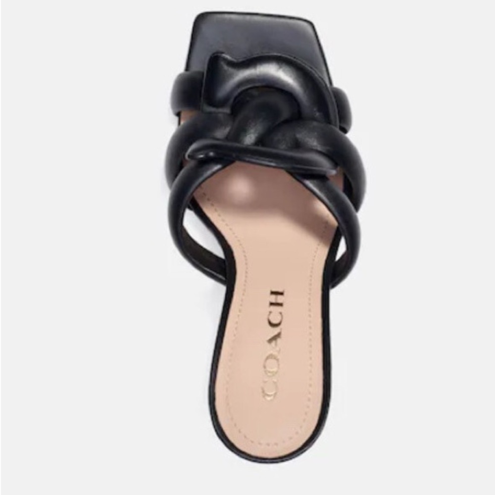 NWOT Coach Black Kellie Women's Heeled Sandals - Picture 2 of 9